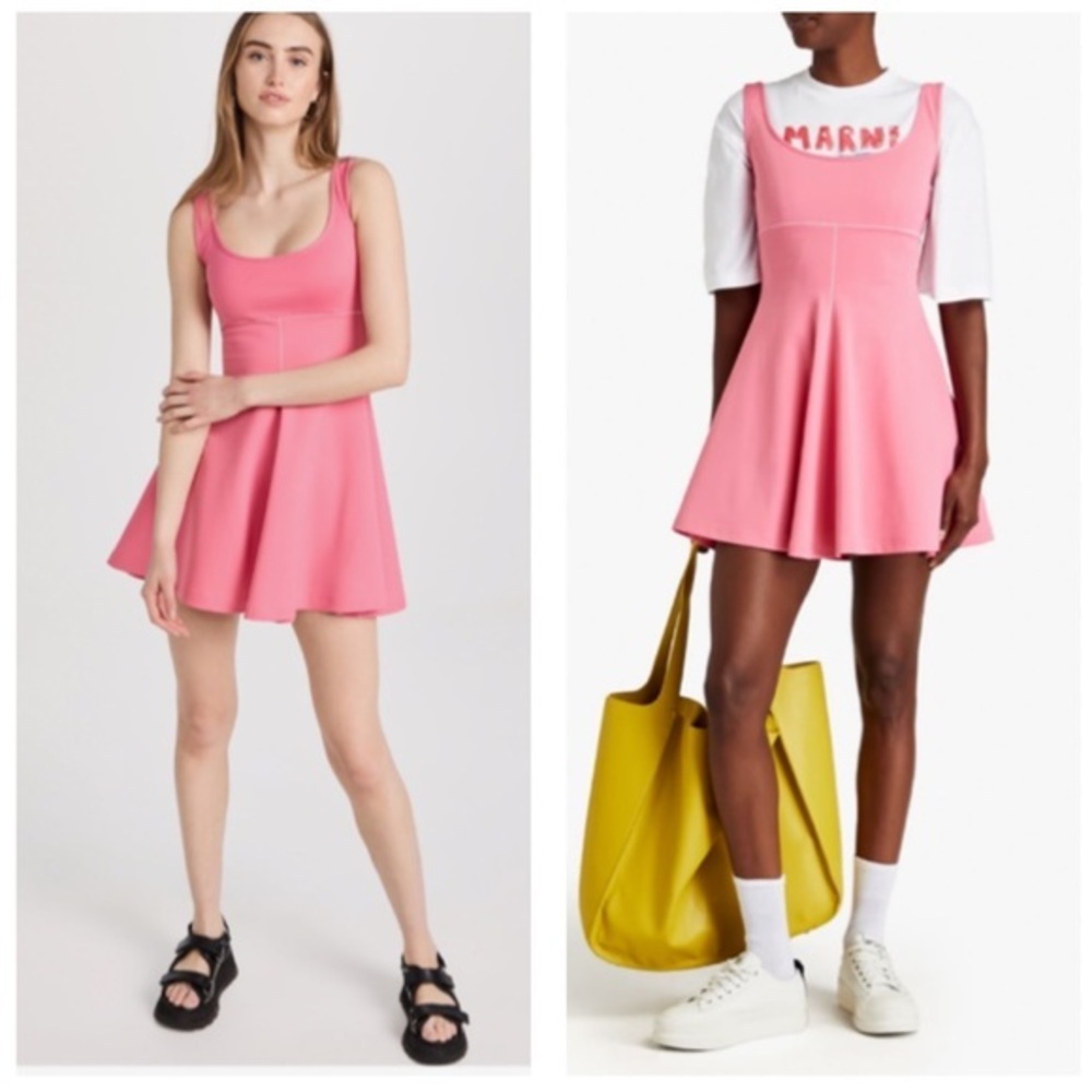 Marni NWT 42 US 6 Candy Pink Flared‎ Mini Dress Tennis Pickleball Athletic